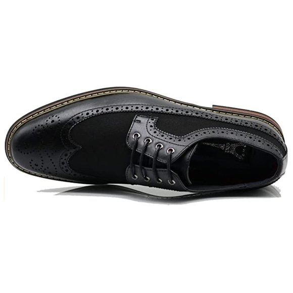 Men's Spectator Tweed Plaid Two Tone Wingtips Oxfords Perforated Lace Up Dress S - Picture 6 of 13